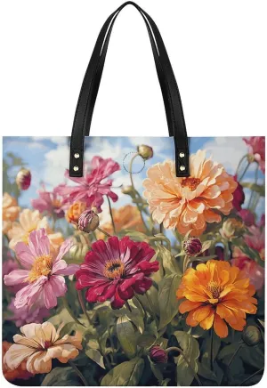 Leather Handbag for Women Tote Bag with Magnetic Buckle Kiwi Slice Crossbody Bag Shoulder Bag