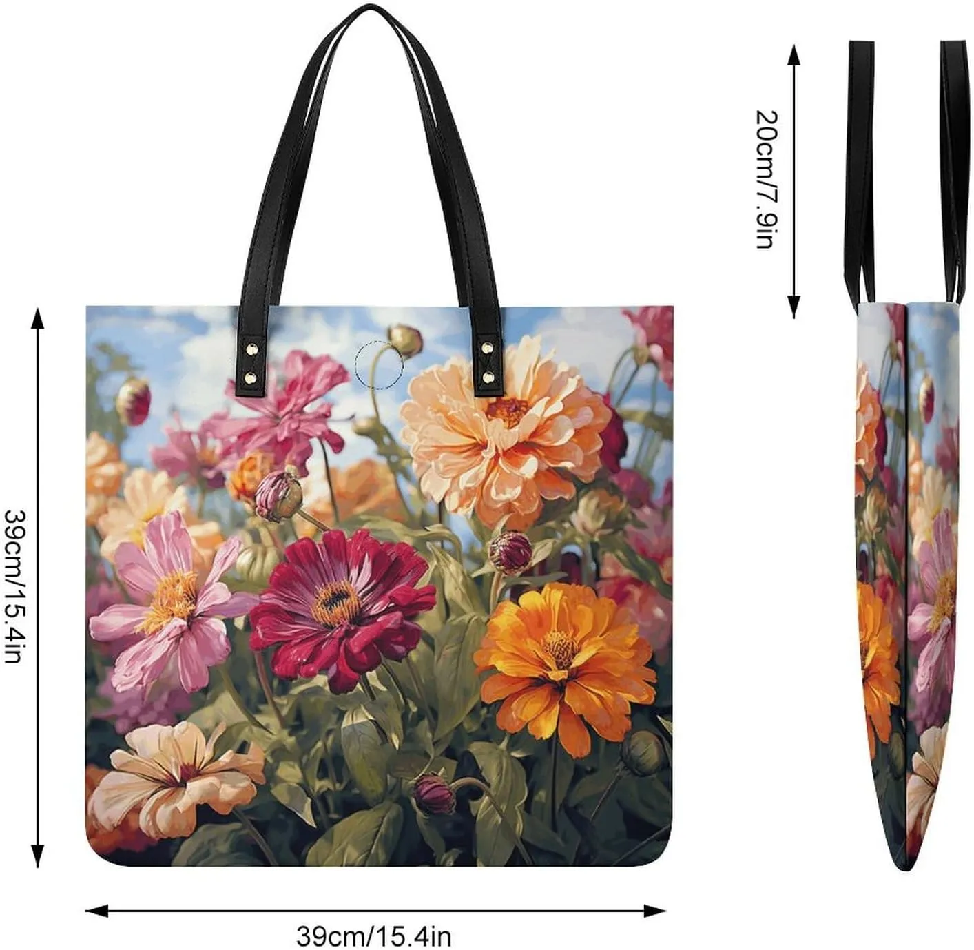 Leather Handbag for Women Tote Bag with Magnetic Buckle Kiwi Slice Crossbody Bag Shoulder Bag
