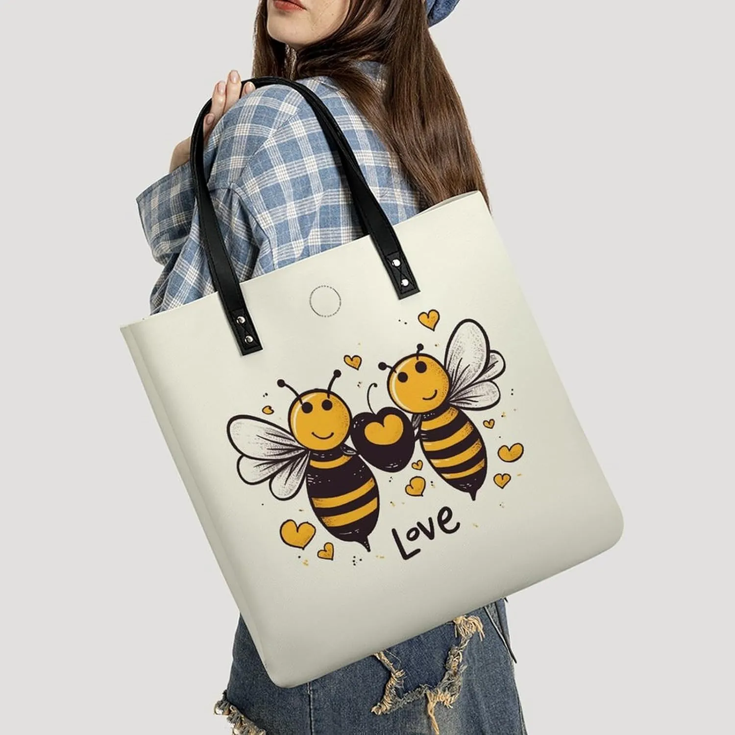 Leather Handbag for Women Tote Bag with Magnetic Buckle Kiwi Slice Crossbody Bag Shoulder Bag