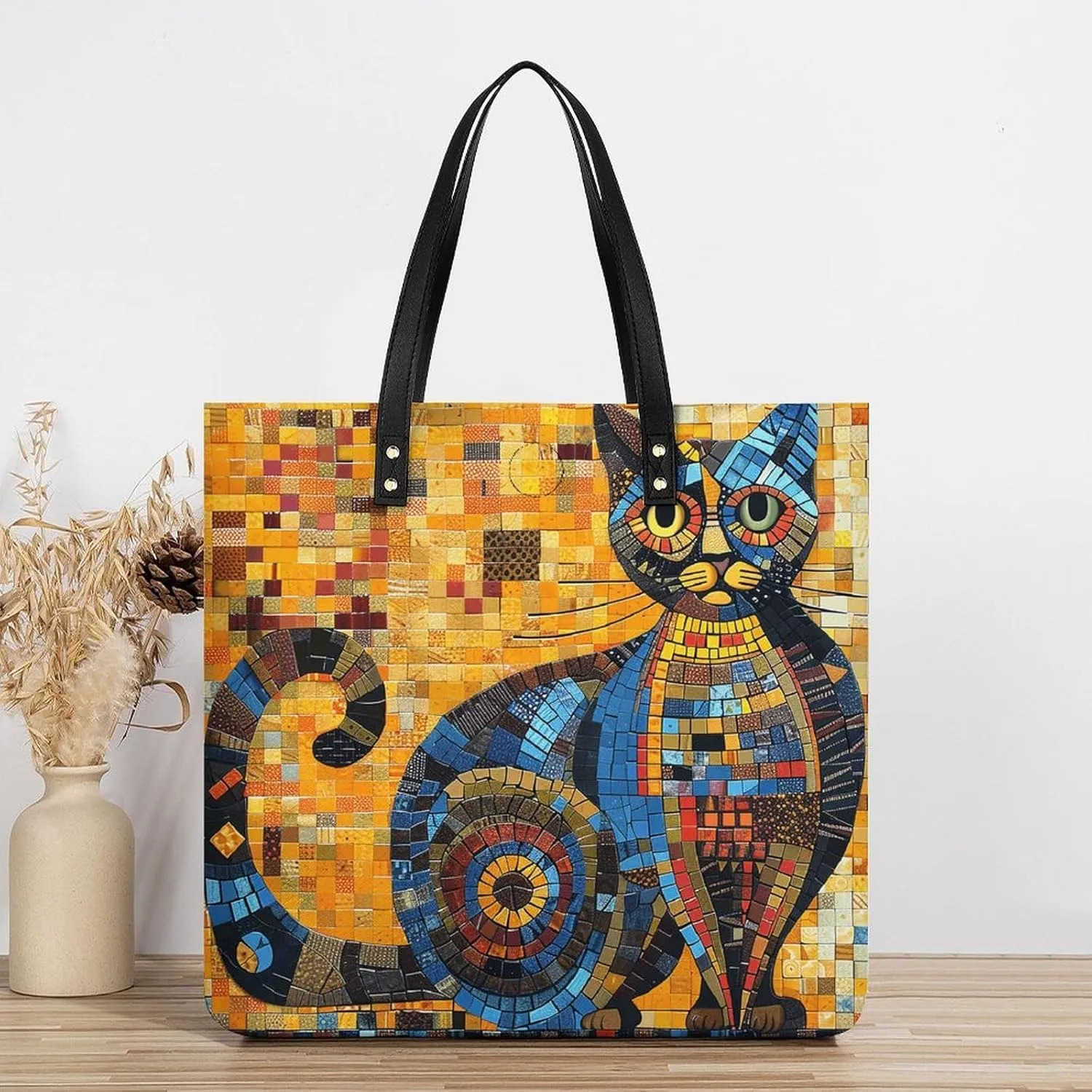 Leather Handbag for Women Tote Bag with Magnetic Buckle Louvre Museum in Paris Crossbody Bag Shoulder Bags