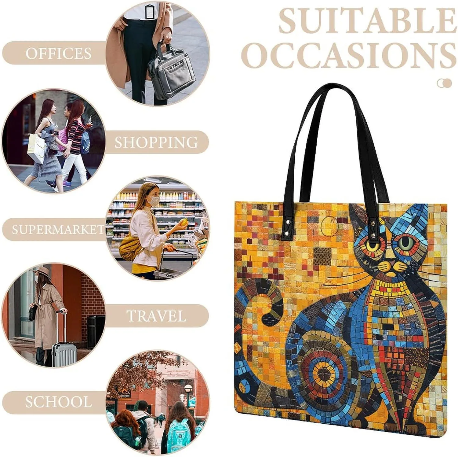Leather Handbag for Women Tote Bag with Magnetic Buckle Louvre Museum in Paris Crossbody Bag Shoulder Bags