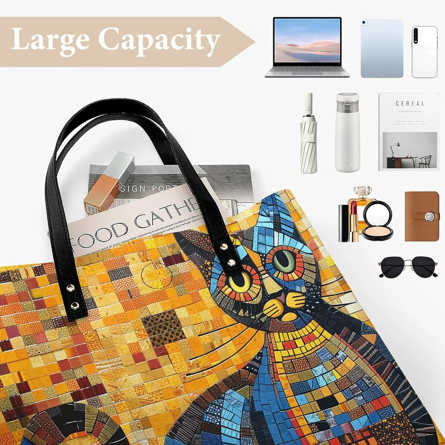Leather Handbag for Women Tote Bag with Magnetic Buckle Louvre Museum in Paris Crossbody Bag Shoulder Bags
