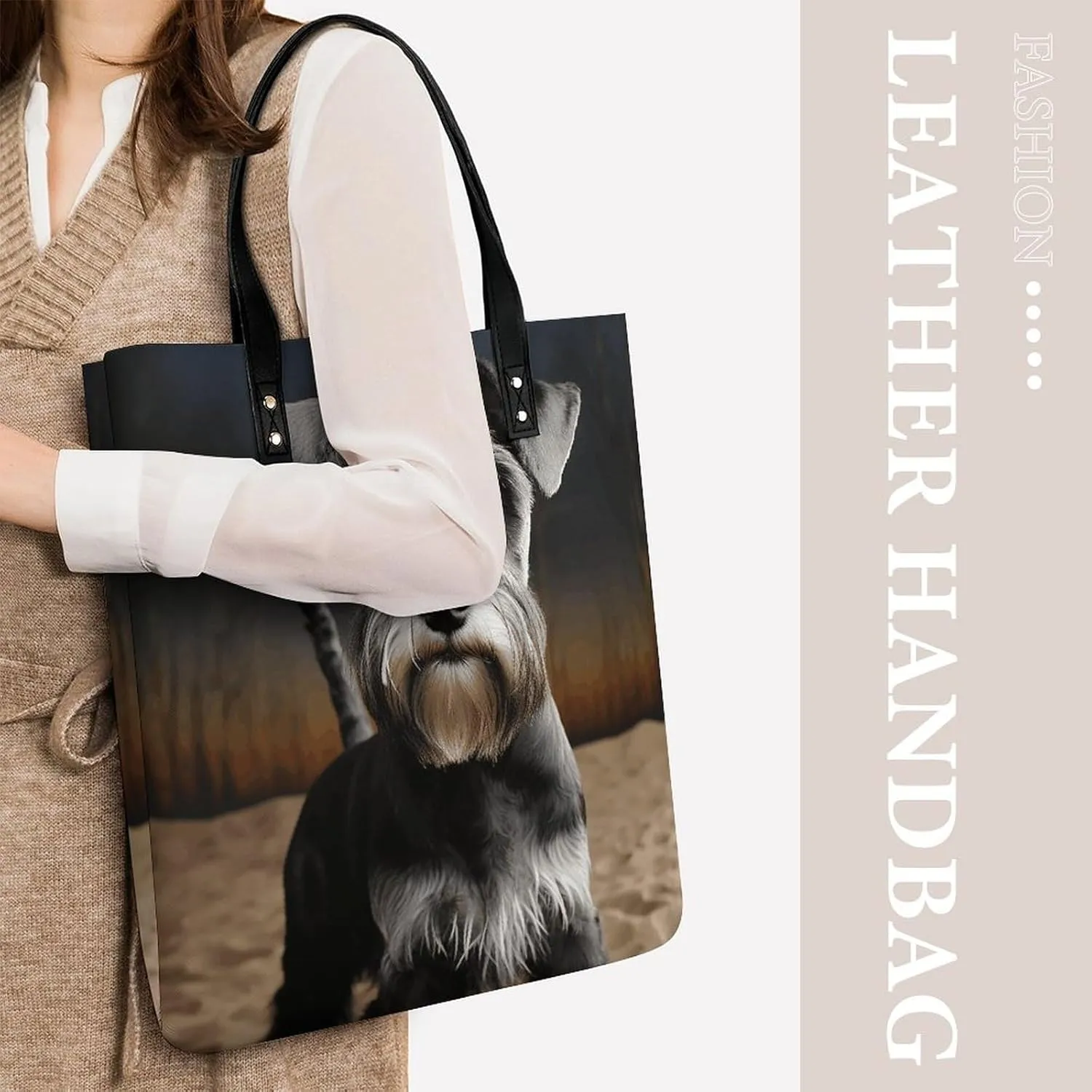 Leather Handbag for Women Tote Bag with Magnetic Buckle Xmas Snowman Crossbody Bag Shoulder Bag