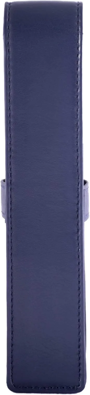 Leather Single Pen Case Pencil Pouch Holder for One Fountain Ballpoint Rollerball Pen and Pencil (Violet)