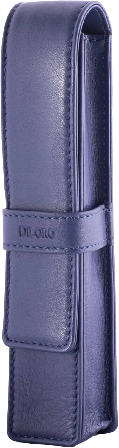 Leather Single Pen Case Pencil Pouch Holder for One Fountain Ballpoint Rollerball Pen and Pencil (Violet)