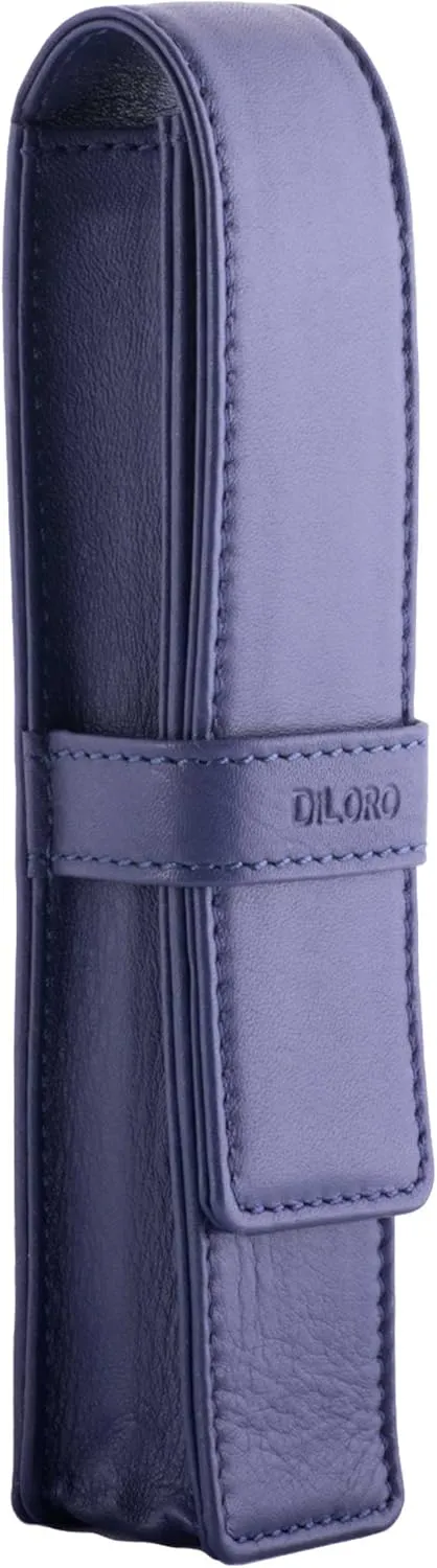 Leather Single Pen Case Pencil Pouch Holder for One Fountain Ballpoint Rollerball Pen and Pencil (Violet)