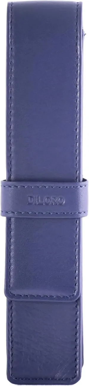 Leather Single Pen Case Pencil Pouch Holder for One Fountain Ballpoint Rollerball Pen and Pencil (Violet)