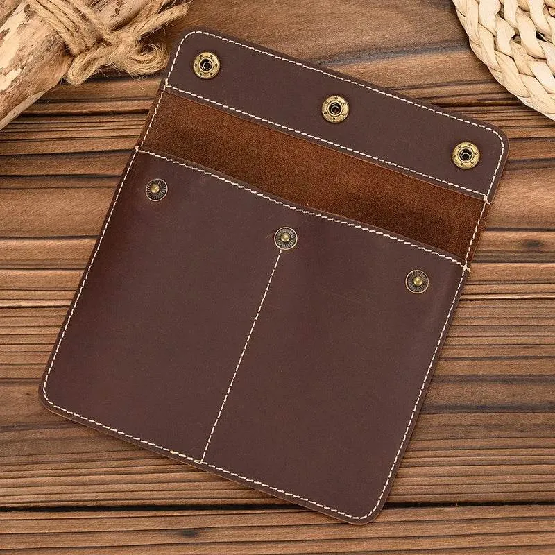 Leather Watch Case with Three Round Buckles Travel Storage