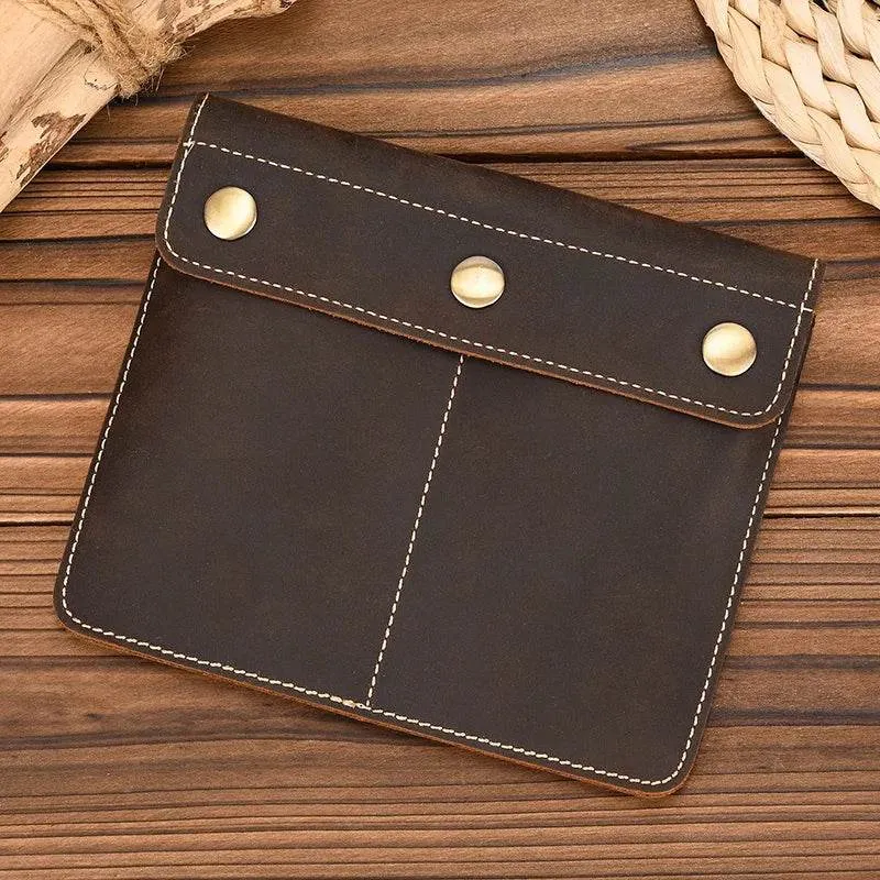 Leather Watch Case with Three Round Buckles Travel Storage