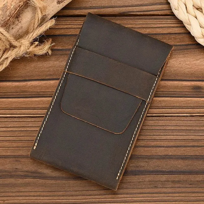 Leather Watch Case with Three Round Buckles Travel Storage
