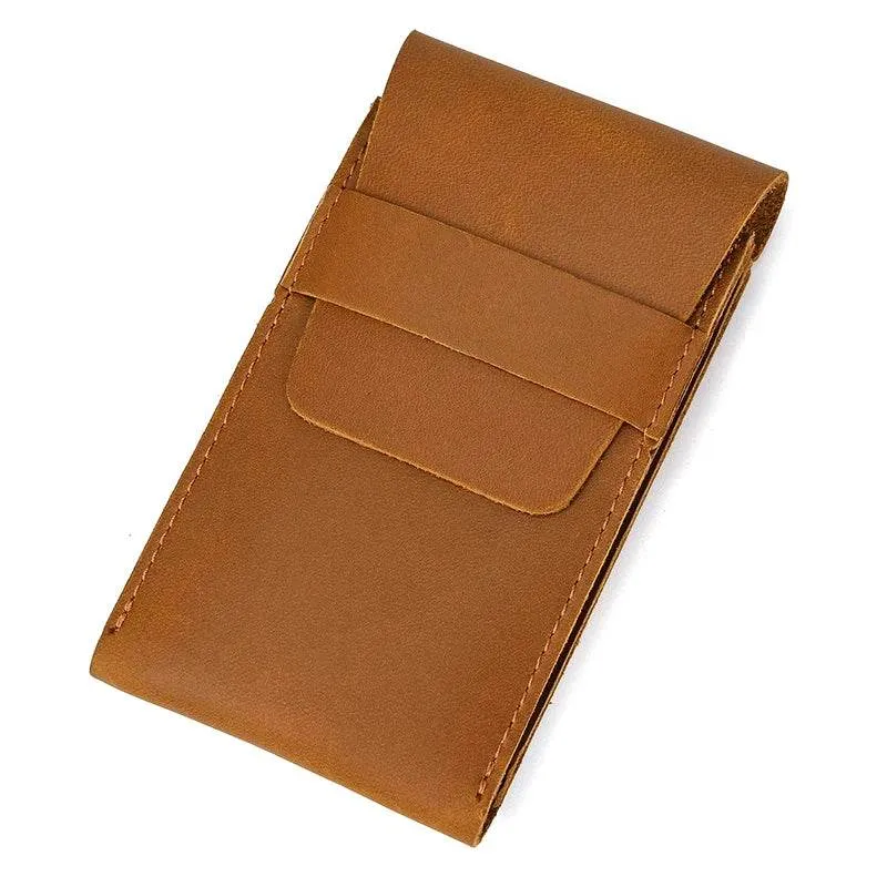 Leather Watch Case with Three Round Buckles Travel Storage