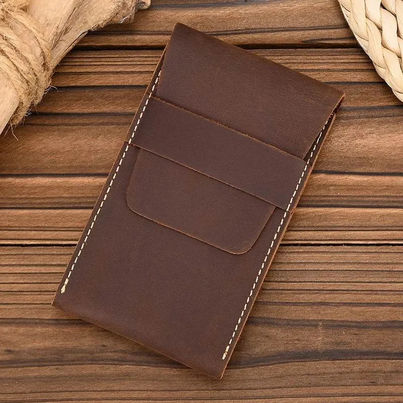 Leather Watch Case with Three Round Buckles Travel Storage