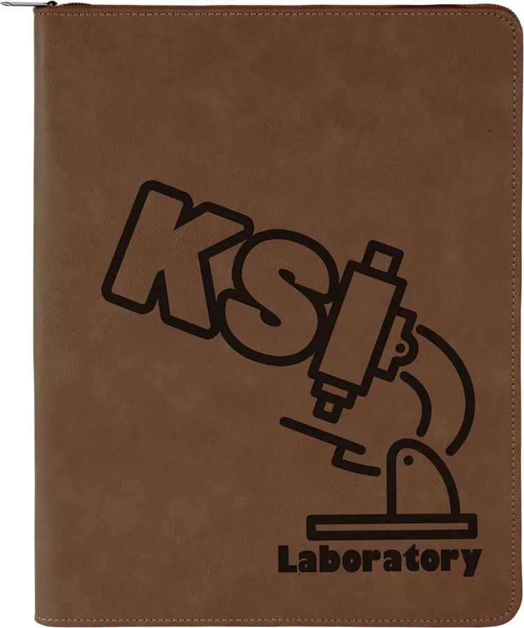 Leatherette Portfolio with Notepad and Zipper