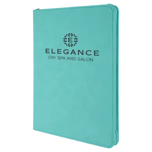 Leatherette Portfolio with Notepad and Zipper