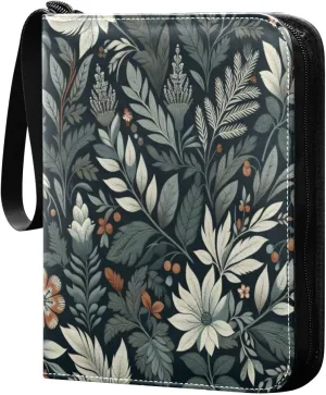 Leaves Card Binder 4 Pockets, 400 Pockets Trading Card Binder Removable Card Albums Card Holder for Games, Sports, Football, Baseball Cards