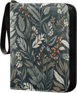 Leaves Card Binder 4 Pockets, 400 Pockets Trading Card Binder Removable Card Albums Card Holder for Games, Sports, Football, Baseball Cards