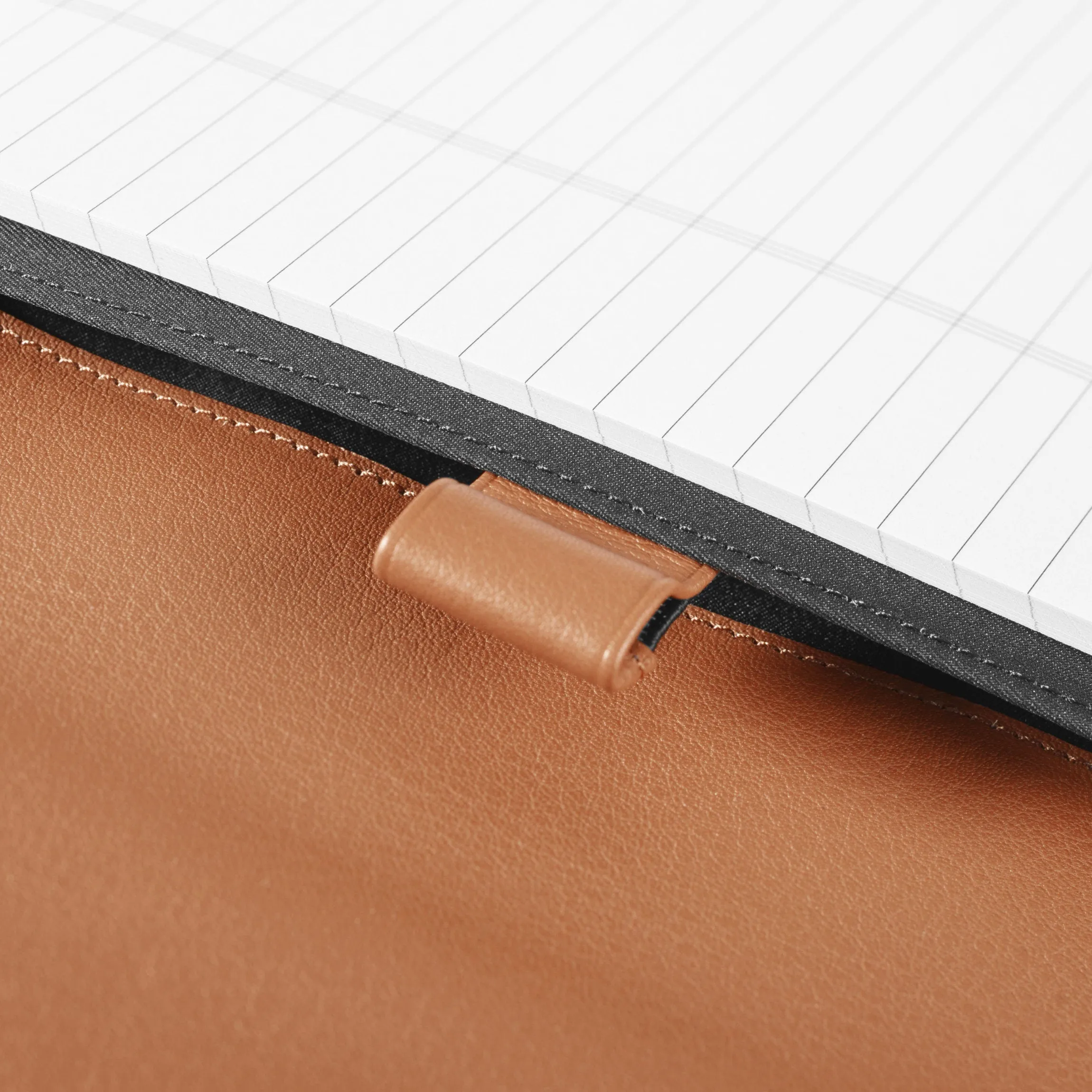 Left Handed Executive Zippered Portfolio Cognac