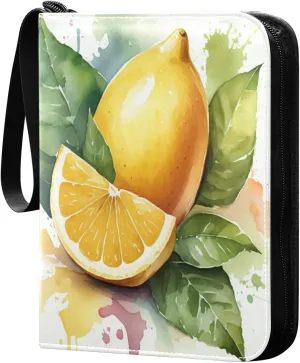 Lemon Card Binder 4 Pockets, 400 Pockets Trading Card Binder Removable Card Albums Card Holder for Games, Sports, Football, Baseball Cards