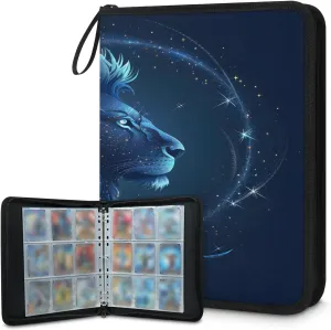Leo 3 Ring Trading Zipper Binder Strap, Trading Card Binder 4 Pocket, 400 Pockets Card Holder with 50 Removable Sleeves for Game Cards