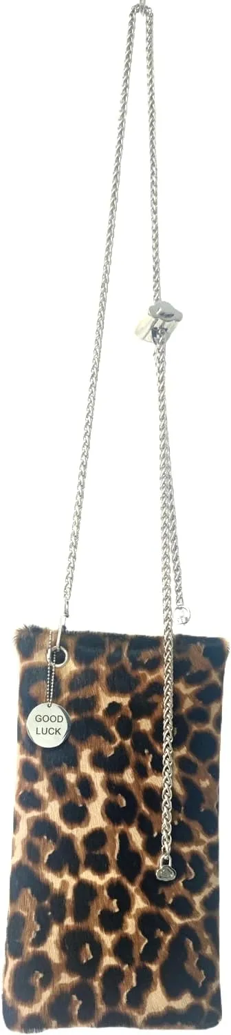 Leopard Purse for Women,Calf hair-on Cow Leather Luxury Fur Cheetah Bag Wild Animal Printing Initial Name Customizable