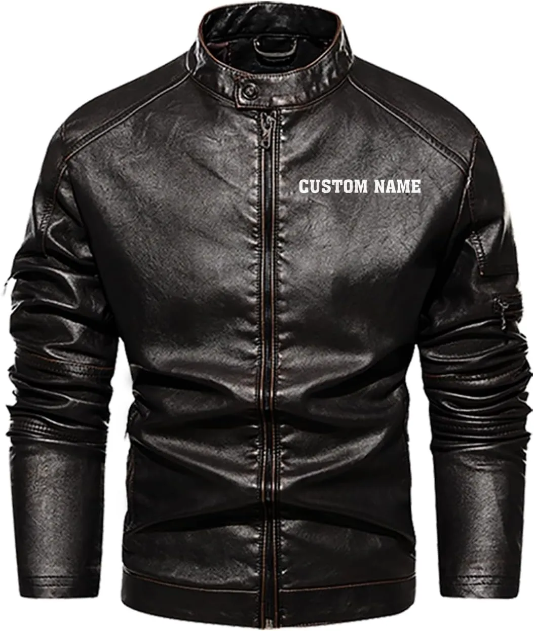 Let's Rock, Fast and Hard, Born to be Free, Music Skull Rocker, Motorcycle Custom Men PU Leather Vest Jacket