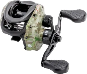 Lew’s American Hero Camo Baitcast Fishing Reel, 5 1 Bearings, 7.5:1 Gear Ratio, One-Piece Graphite Frame, Rulon Drag, Camo/Black