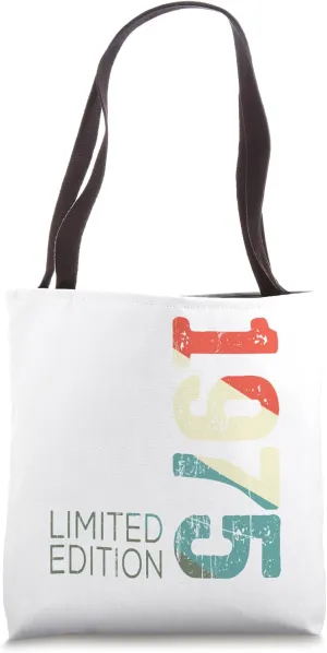 Limited Edition 1975 Vintage 1975 Retro Classic 1975 Tote Bag