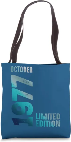 Limited Edition 1977 October 1977 Birthday Tote Bag