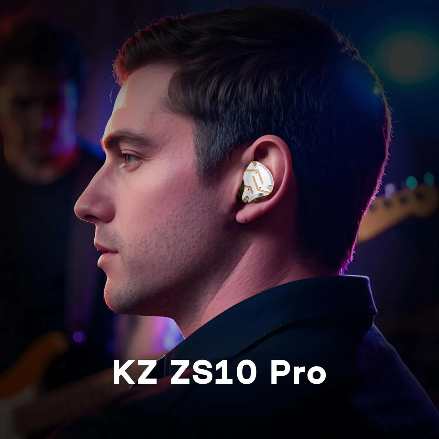 Linsoul KZ ZS10 Pro, 4BA 1DD 5 Driver in Ear Monitor, HiFi Wired Earbuds, Gaming Earbuds, Hybrid IEM Earphones with Stainless Steel Faceplate, Detachable Cable for Musician(with Mic, Glare Yellow)