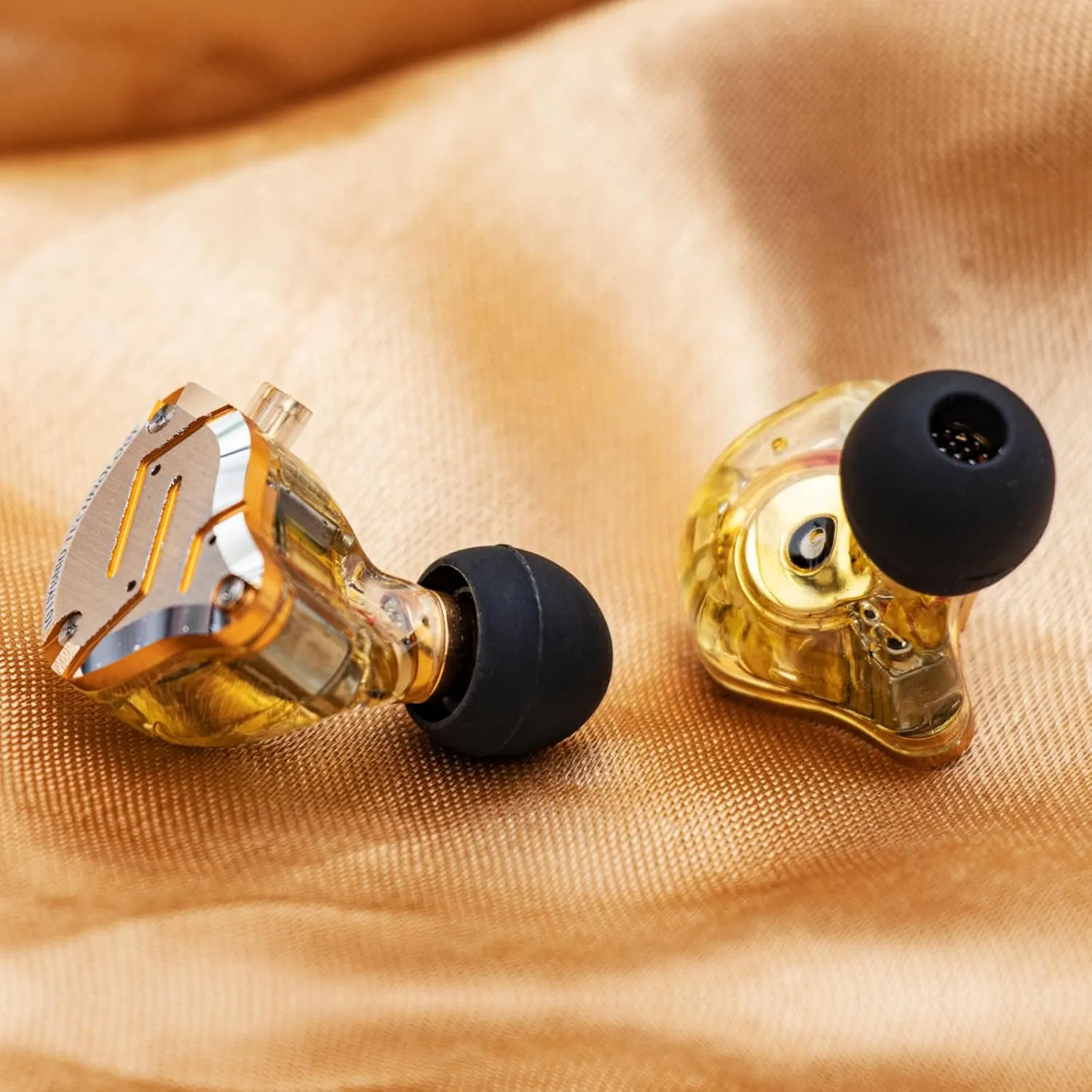 Linsoul KZ ZS10 Pro, 4BA 1DD 5 Driver in Ear Monitor, HiFi Wired Earbuds, Gaming Earbuds, Hybrid IEM Earphones with Stainless Steel Faceplate, Detachable Cable for Musician(with Mic, Glare Yellow)