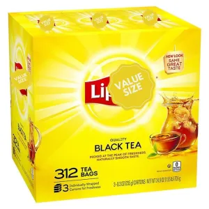Liptons Black Tea Bags, Value Size, 312 Count, Individually Wrapped, 24.9 oz