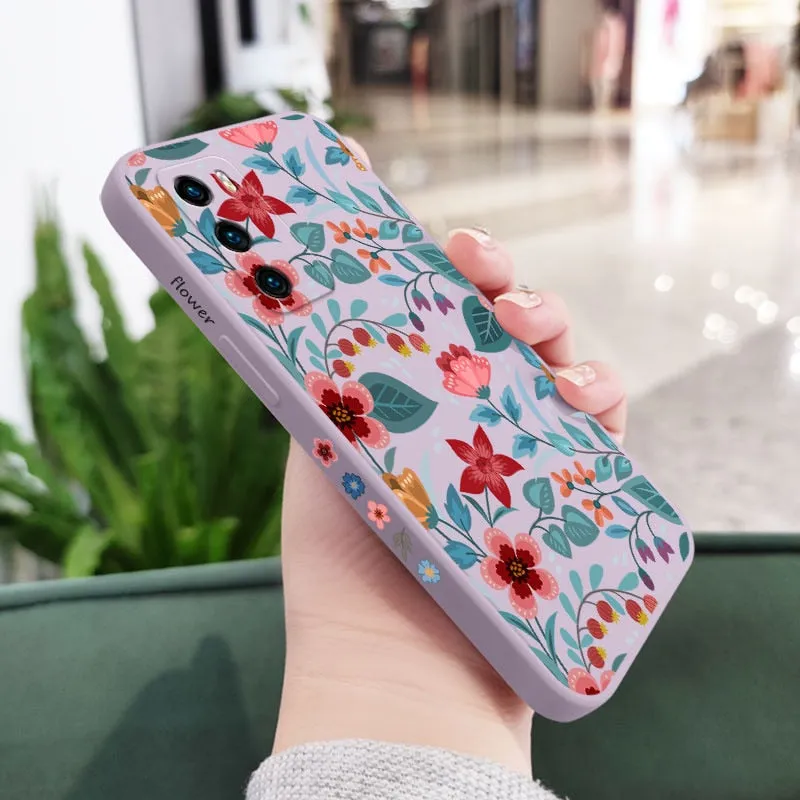 Liquid Silicone Floral Phone Case For Huawei