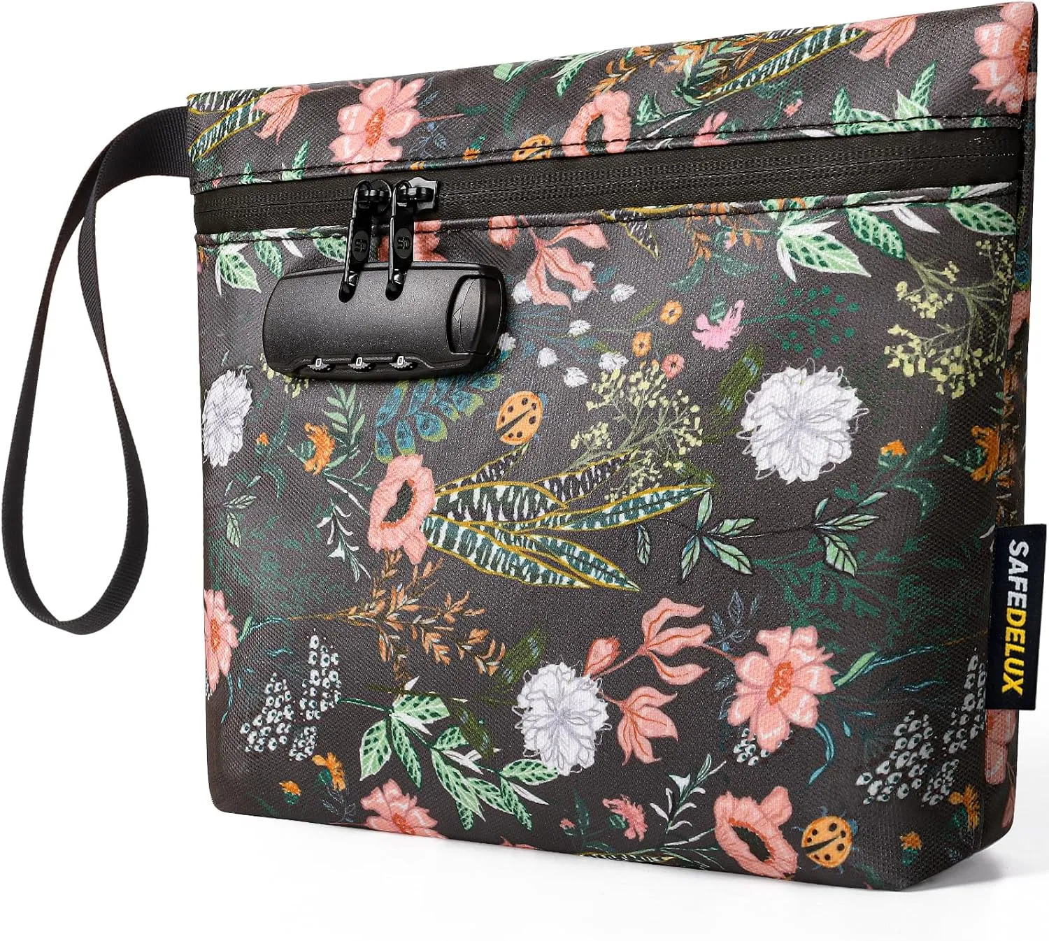Lock Travel Pouch with Combination Lock & Activated Carbon—Waterproof Zipper, Carbon Lined for Home Storage & Gifts