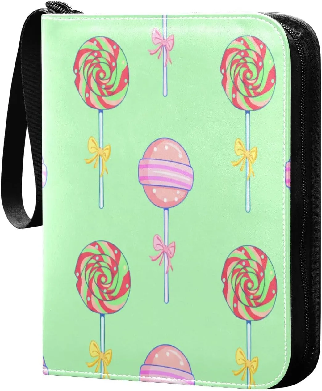 Lollipops Card Binder 4 Pockets, 400 Pockets Trading Card Binder Removable Card Albums Card Holder for Games, Sports, Football, Baseball Cards