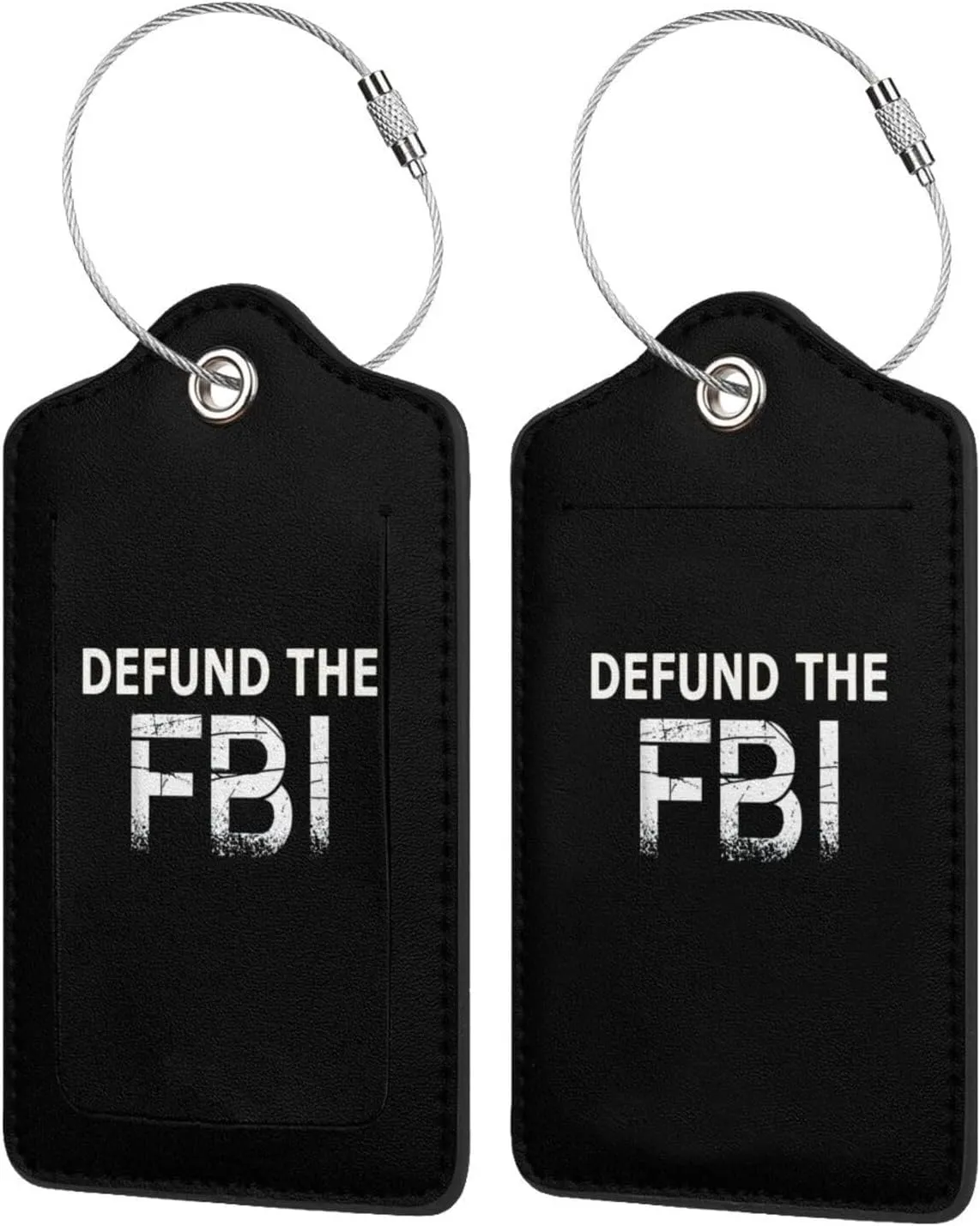 Luggage Tag Abolish Defund The FBI Pu Leather Identifiers Id Tag Bag Suitcase Labels