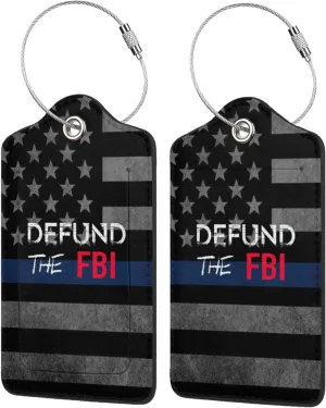 Luggage Tag Abolish Defund The FBI Pu Leather Identifiers Id Tag Bag Suitcase Labels