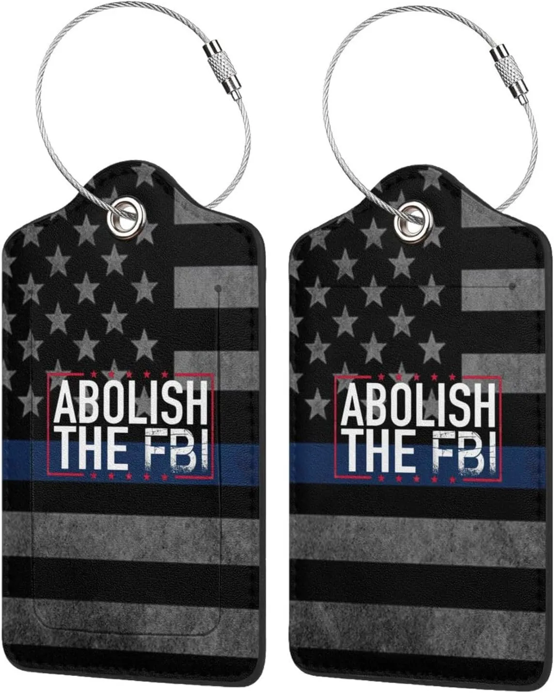 Luggage Tag Abolish Defund The FBI Pu Leather Identifiers Id Tag Bag Suitcase Labels