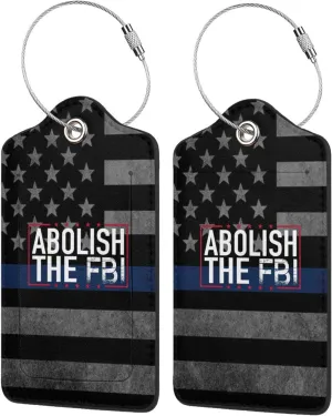 Luggage Tag Abolish Defund The FBI Pu Leather Identifiers Id Tag Bag Suitcase Labels
