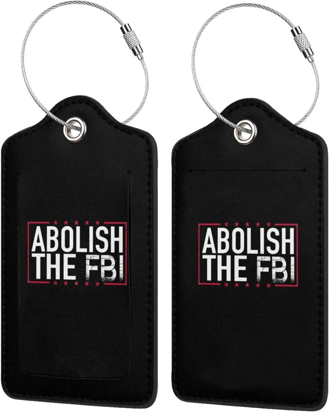 Luggage Tag Abolish Defund The FBI Pu Leather Identifiers Id Tag Bag Suitcase Labels