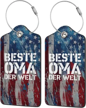 Luggage Tag Die Beste Oma Der Welt Pu Leather Identifiers Id Tag Bag Suitcase Labels