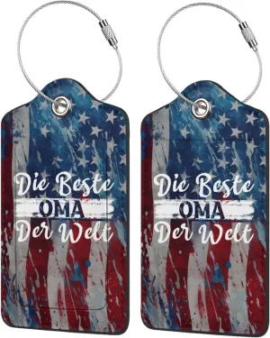 Luggage Tag Die Beste Oma Der Welt Pu Leather Identifiers Id Tag Bag Suitcase Labels