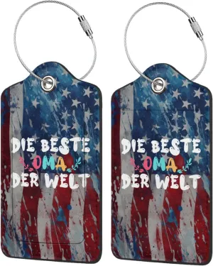 Luggage Tag Die Beste Oma Der Welt Pu Leather Identifiers Id Tag Bag Suitcase Labels