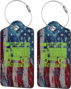 Luggage Tag Garbage Day is The Best Day Pu Leather Identifiers Id Tag Bag Suitcase Labels