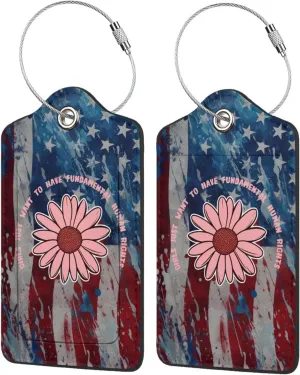 Luggage Tag Girls Just Want to Have Fundamental Human Rights Pu Leather Identifiers Id Tag Bag Suitcase Labels