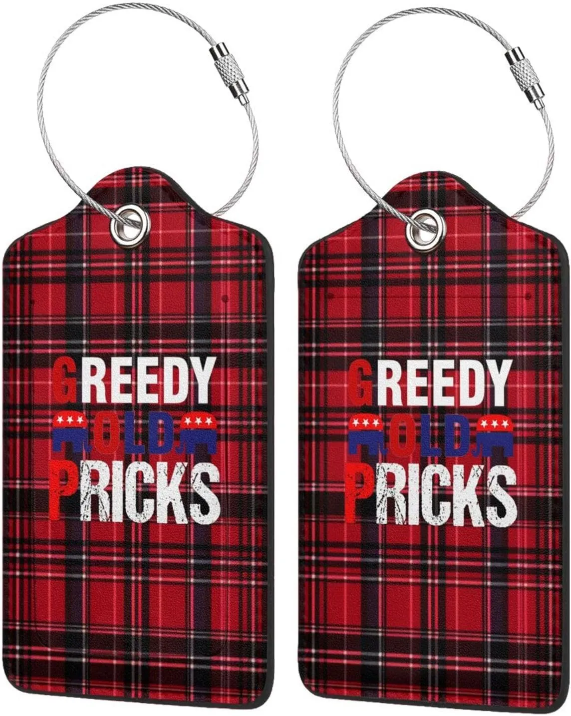 Luggage Tag Greedy Old Pricks Pu Leather Identifiers Id Tag Bag Suitcase Labels