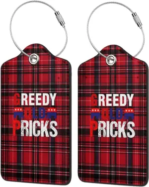 Luggage Tag Greedy Old Pricks Pu Leather Identifiers Id Tag Bag Suitcase Labels