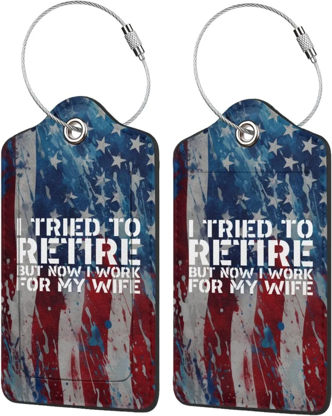 Luggage Tag I Tried to Retire But Now I Work for My Wife Pu Leather Identifiers Id Tag Bag Suitcase Labels