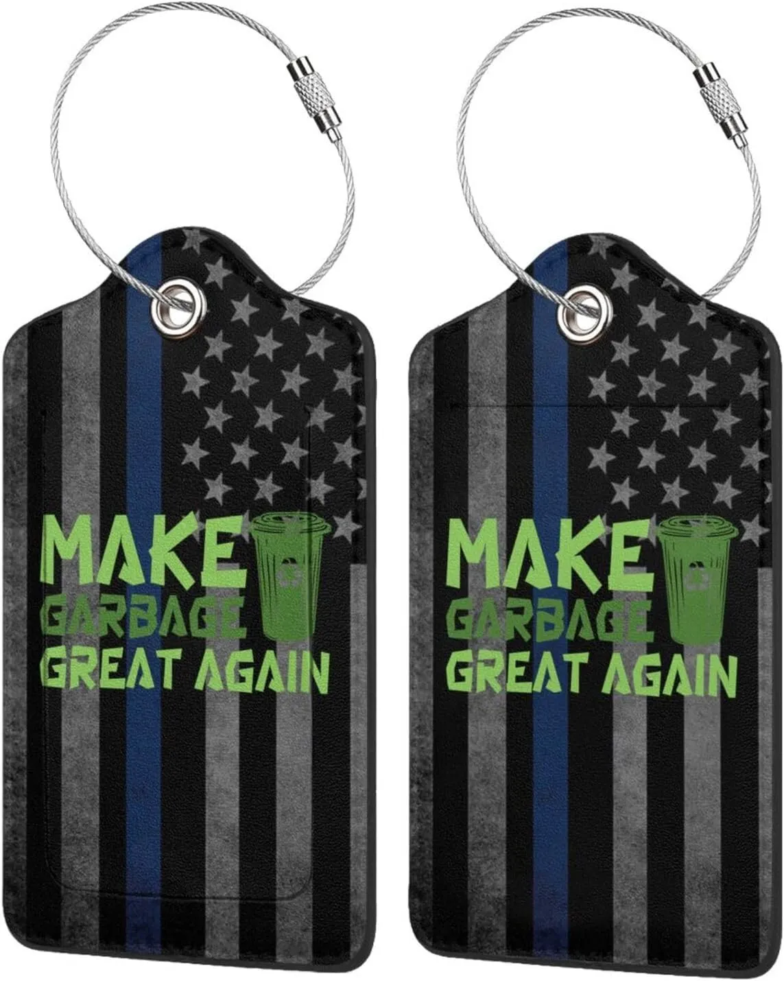 Luggage Tag Make Garbage Great Again Pu Leather Identifiers Id Tag Bag Suitcase Labels