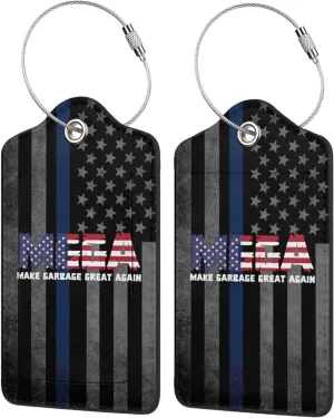 Luggage Tag Make Garbage Great Again Pu Leather Identifiers Id Tag Bag Suitcase Labels