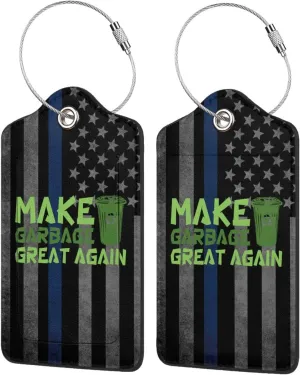 Luggage Tag Make Garbage Great Again Pu Leather Identifiers Id Tag Bag Suitcase Labels